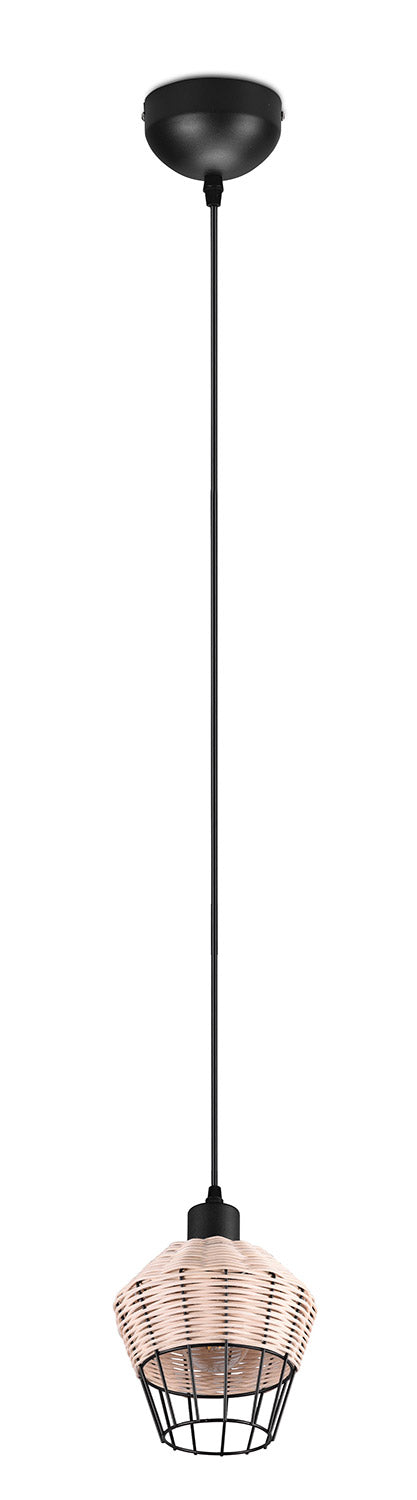 Lampada a Sospensione da Interno Attacco E27 in Tessuto Naturale