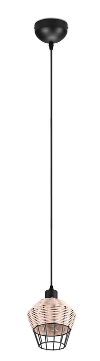 Lampada a Sospensione da Interno Attacco E27 in Tessuto Naturale