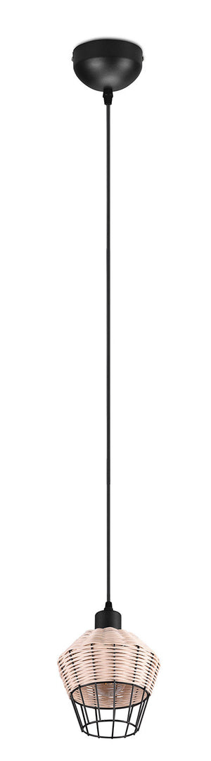 Lampada a Sospensione da Interno Attacco E27 in Tessuto Naturale