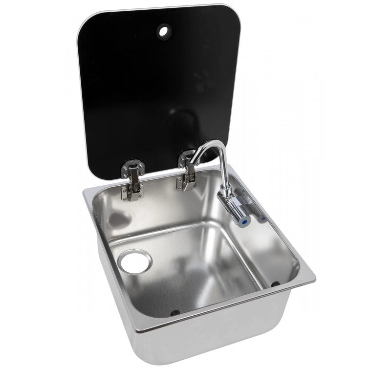 LAVELLO+COPERCHIO VETRO E RUBINETTO