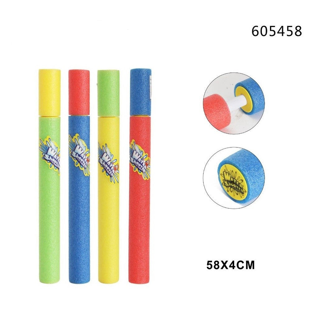 Trade Shop - Pistola Ad Acqua 58x4cm Tubo Sparatutto In Schiuma Gioco Estivo Spiaggia 605458 -