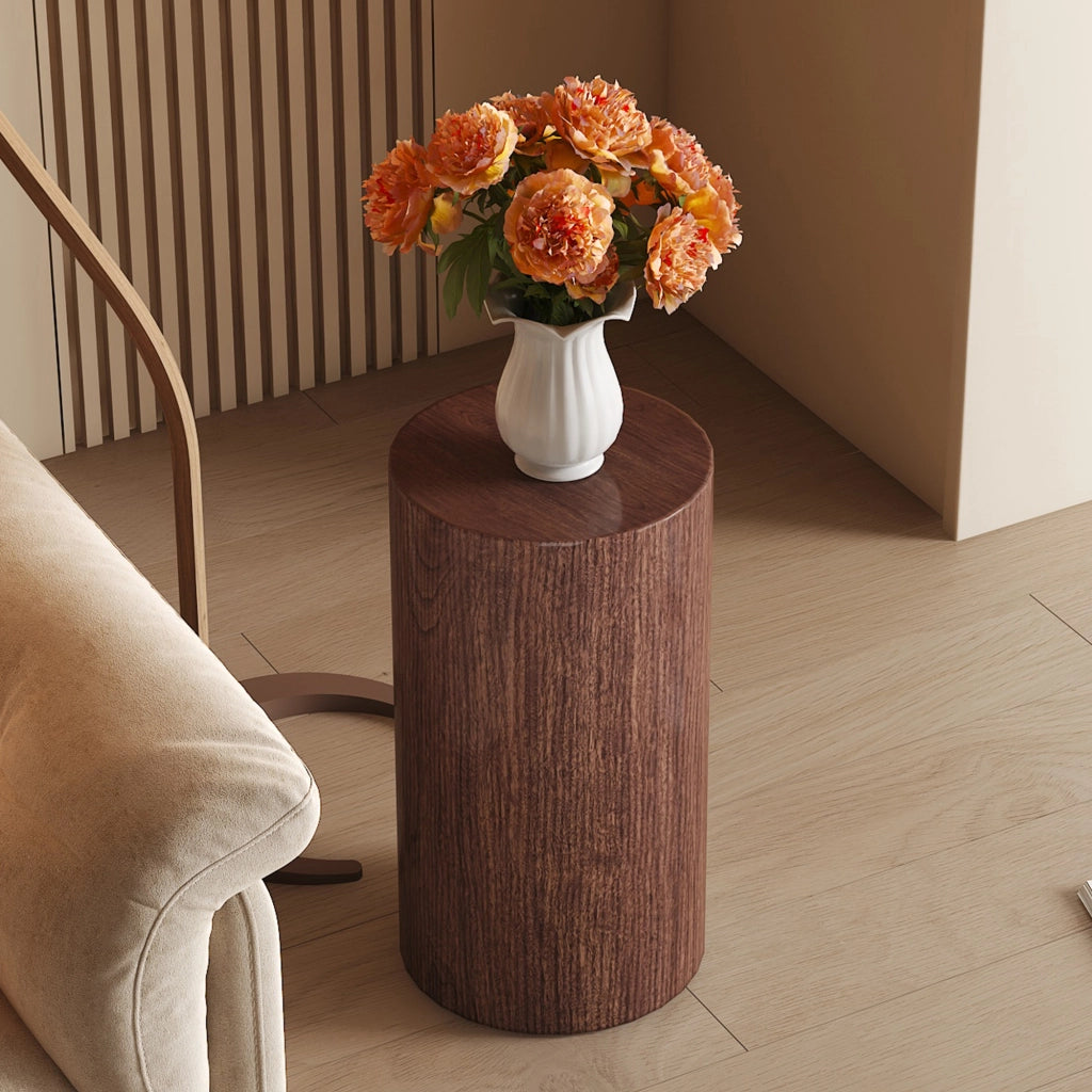 TAVOLINO ROTONDO 30x55 cm MDF Effetto Noce