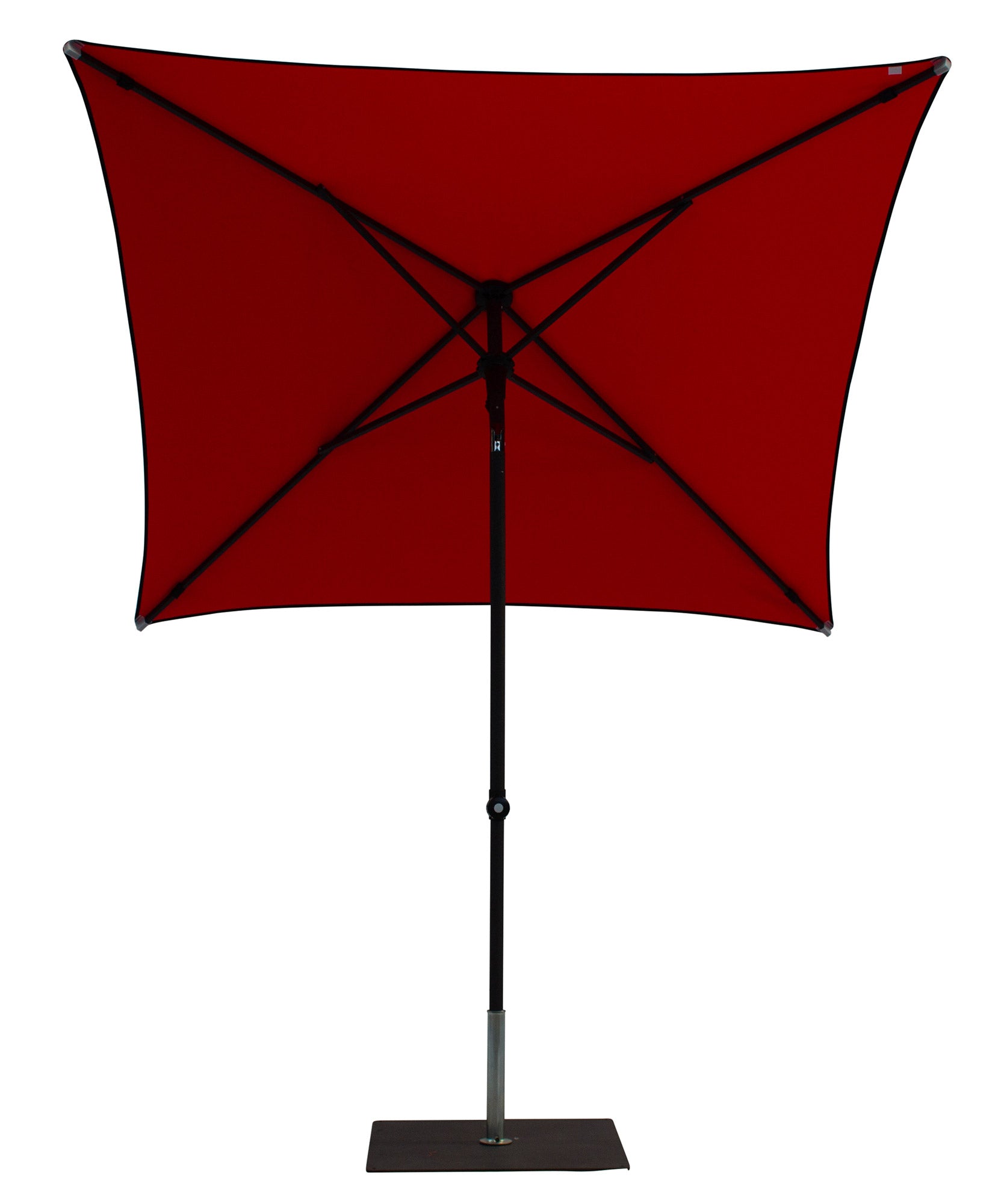 Ombrellone da Giardino 2x2 m Palo Ø38 mm in Alluminio Tessuto Dralon Acrilico Border Rosso