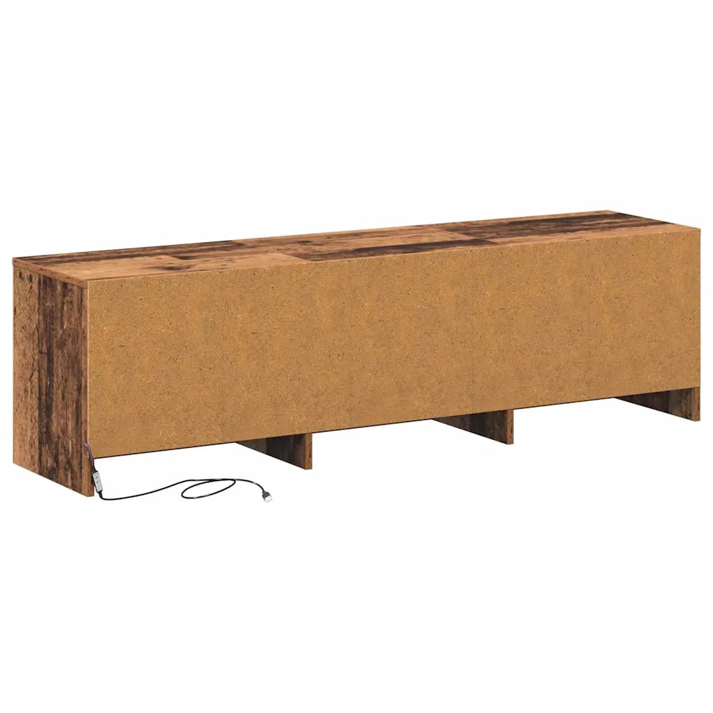 Mobile TV con LED con cassetto Legno vecchio 140 x 34 x 40 cm 3418705
