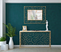 Consol Spiral 140x36x82 cm in Ferro e Marmo Oro e Bianco