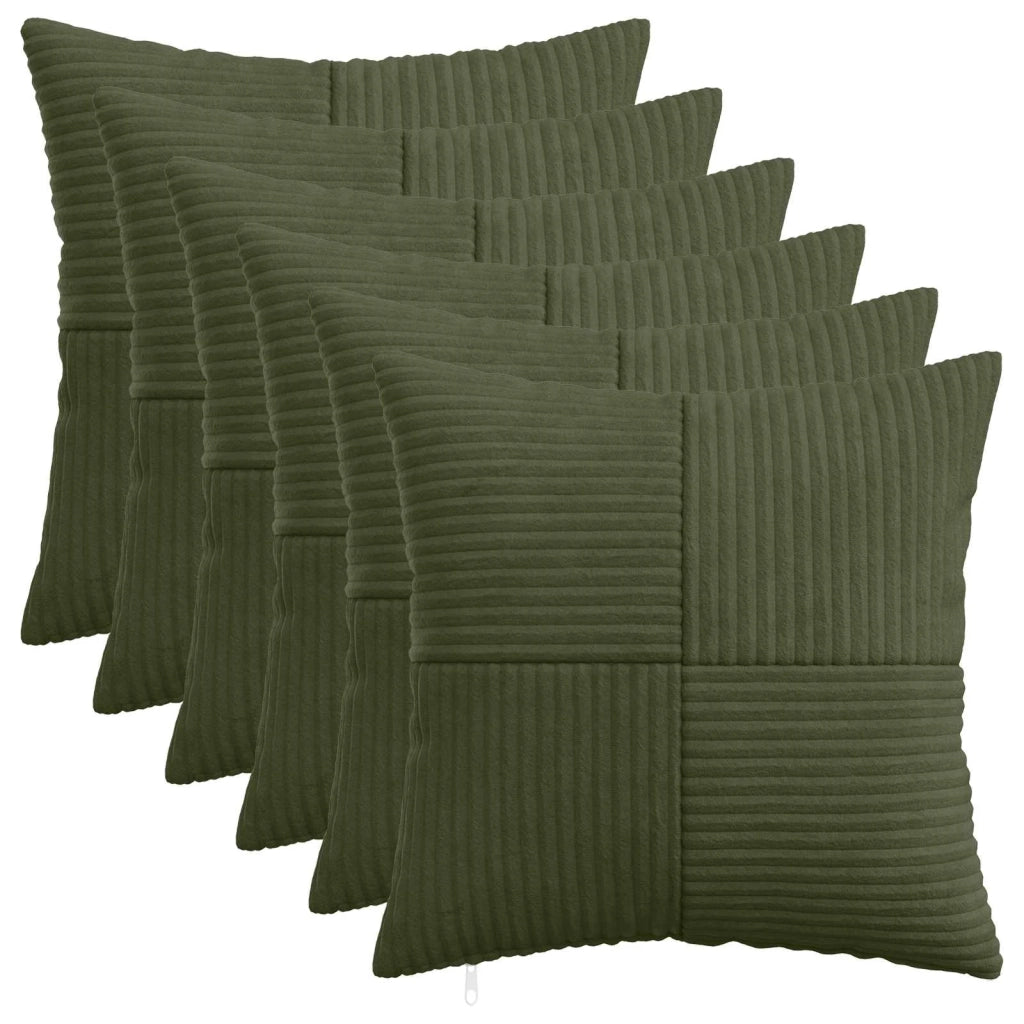 Federa 6 pcs ALMELO Verde 40 x 40 cm corduroy 914204
