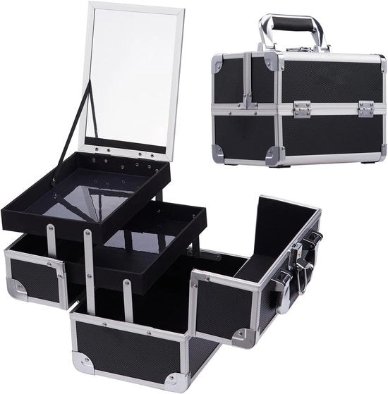 Borsa da trucco - Carrello per barbiere - Borsa da trucco per viaggio - Borsa da bellezza - Borsa cosmetici - Ideale per viaggi - Da portare con sé