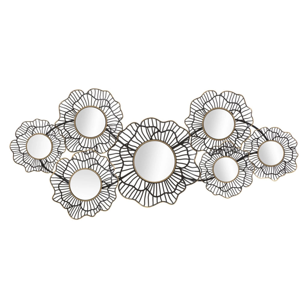 Decorazione in Metallo 3D Cerchi 3, Nero, Metallo, 121x5x56 cm