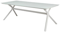 Tavolo Rettangolare da Giardino 220x92cm in Alluminio Vorghini Firenze Bianco