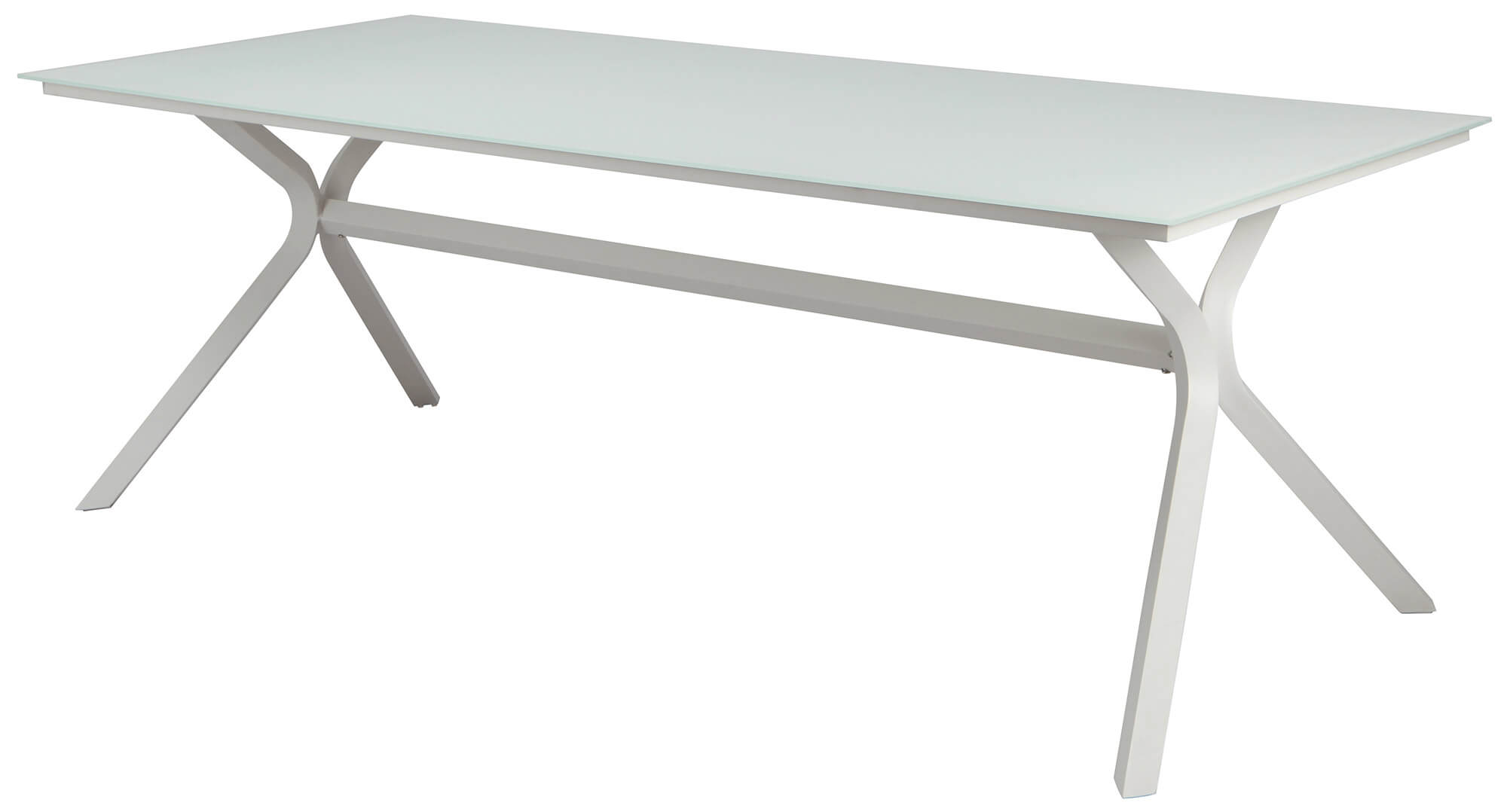 Tavolo Rettangolare da Giardino 220x92cm in Alluminio Vorghini Firenze Bianco
