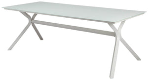 Tavolo Rettangolare da Giardino 220x92cm in Alluminio Vorghini Firenze Bianco