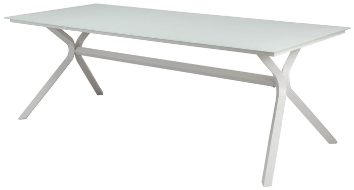 Tavolo Rettangolare da Giardino 220x92cm in Alluminio Vorghini Firenze Bianco