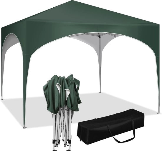 Tenda da Festa Opportuna - Tenda / Pergolato / Pergola - Tela Oxford, Acciaio Inossidabile - 300 x 300 x 260 cm - Verde
