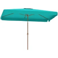 Ombrellone da Giardino 2x3 m con Apertura a Manovella, Inclinabile e Anti UV 50+, Turchese