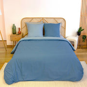 Set biancheria da letto cotone a righe bianco e verde, 2 posti