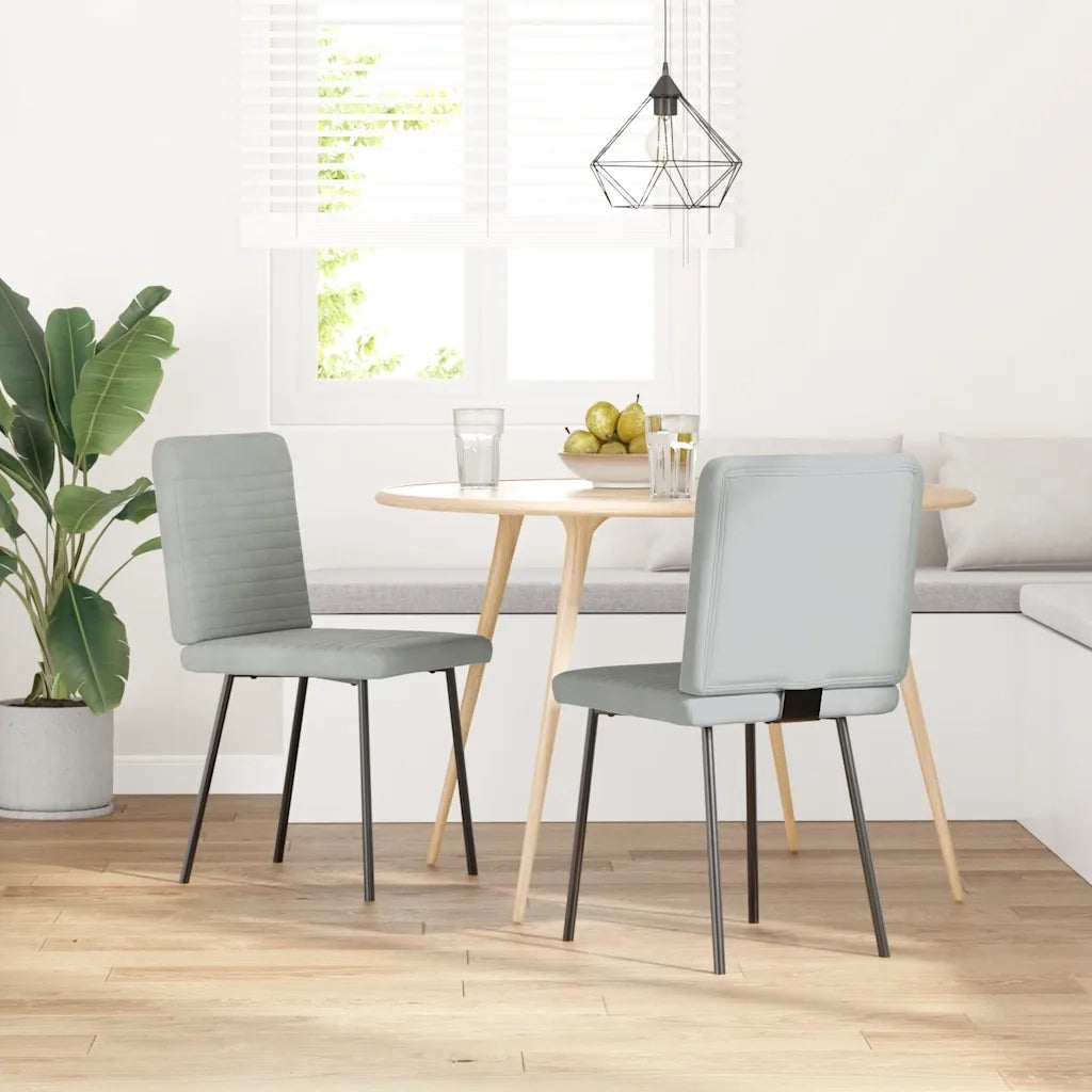 Sedie da Pranzo 2 pz Grigio Chiaro in Velluto