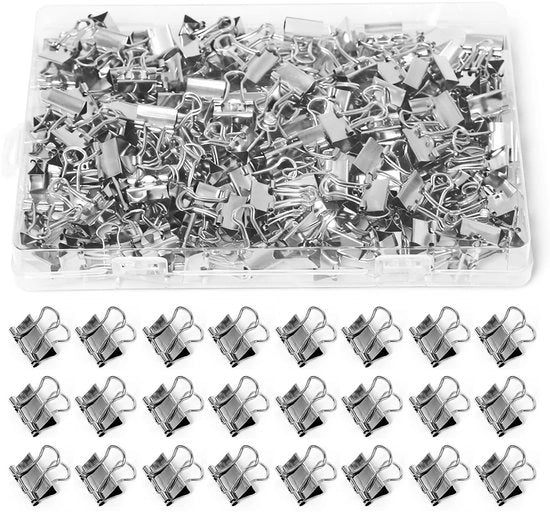 Fermo Foglio a Serraggio 15 mm - 200 pezzi - Fermo Foglio Metallico - Fermo Foglio Multifunzionale - Fermo Foglio per Documenti - Fermo Foglio in Acciaio Inox - Robusta Durata - Fermo Foglio per Legature