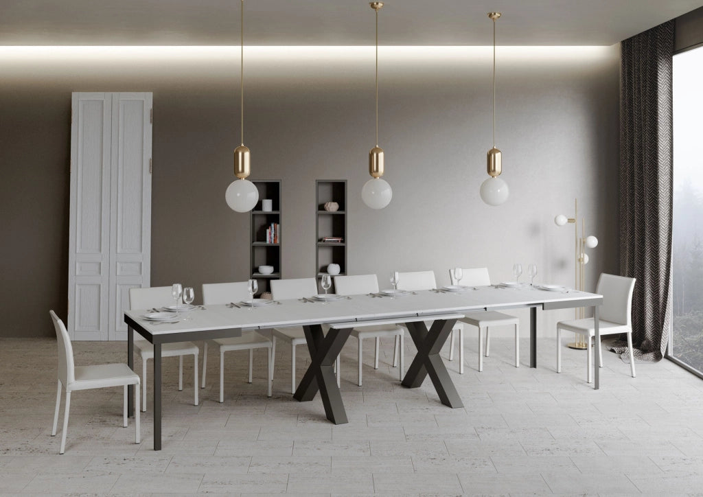 Tavolo Allungabile 120-380x90x77 cm Traffic Evolution Bianco Frassino