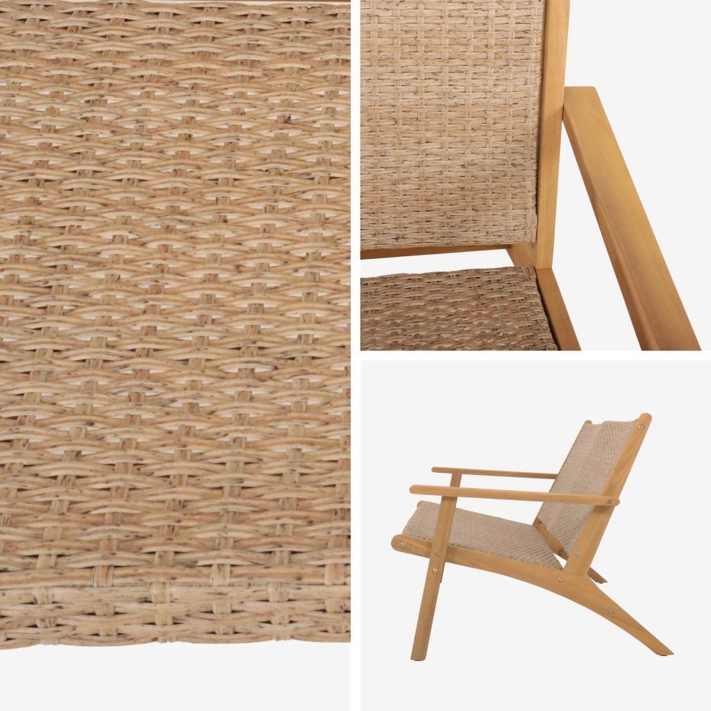Panca da giardino in legno di acacia, 2 posti, teak