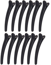 Clip per capelli professionale a forma di coccodrillo - materiale plastico/aluminum - 12 pezzi - antiscivolo - molla in acciaio inossidabile - clip per capelli