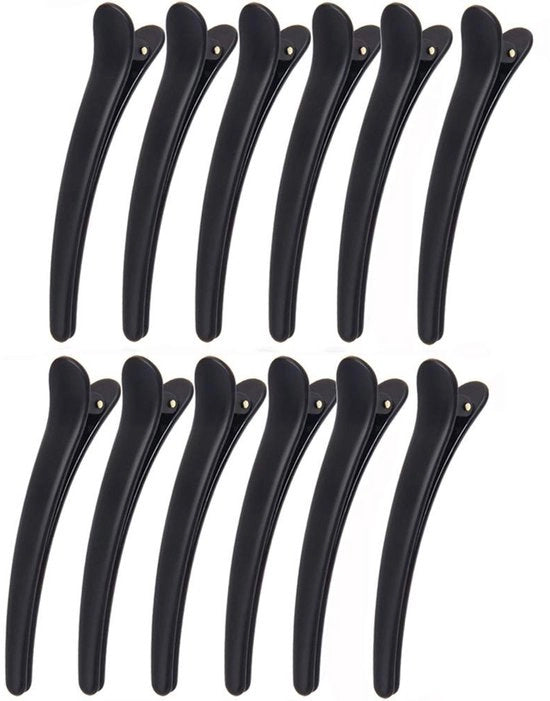 Clip per capelli professionale a forma di coccodrillo - materiale plastico/aluminum - 12 pezzi - antiscivolo - molla in acciaio inossidabile - clip per capelli