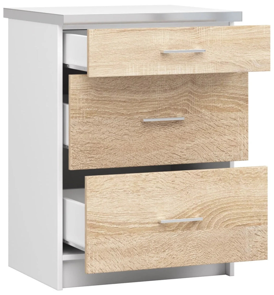 Mobile cucina modulare con piano di lavoro AKORD LIMA Bianco 60 cm 3 cassetti inserto frontale Sonoma Quercia 60x44,5x82 cm