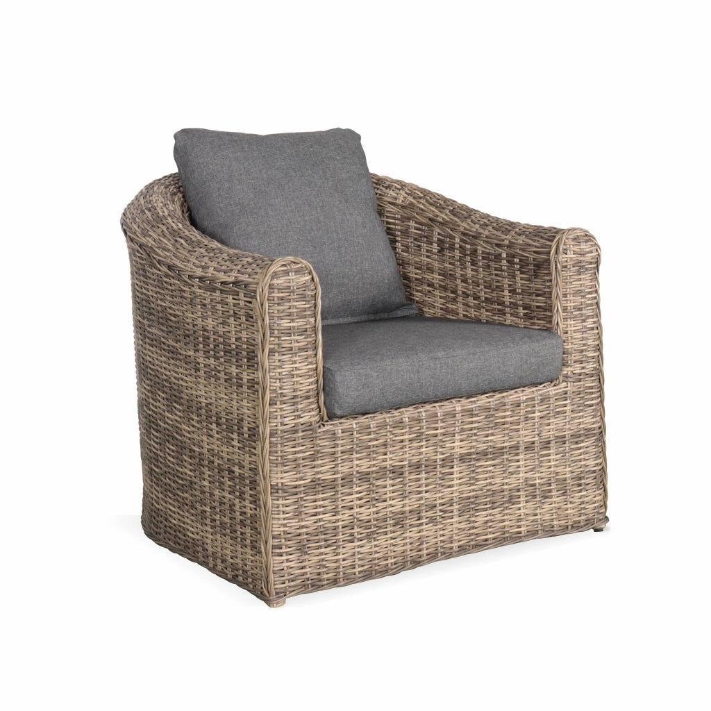 Salotto da giardino in resina intrecciata, 4 posti, beige