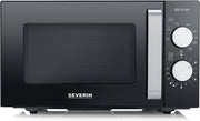 Severin forno a microonde 2 in 1 con fondo in ceramica e grill, capacità 20 l, forno a microonde per scongelare e riscaldare, con grande superficie utile per stoviglie quadrate, nero/acciaio inox, mw 7762