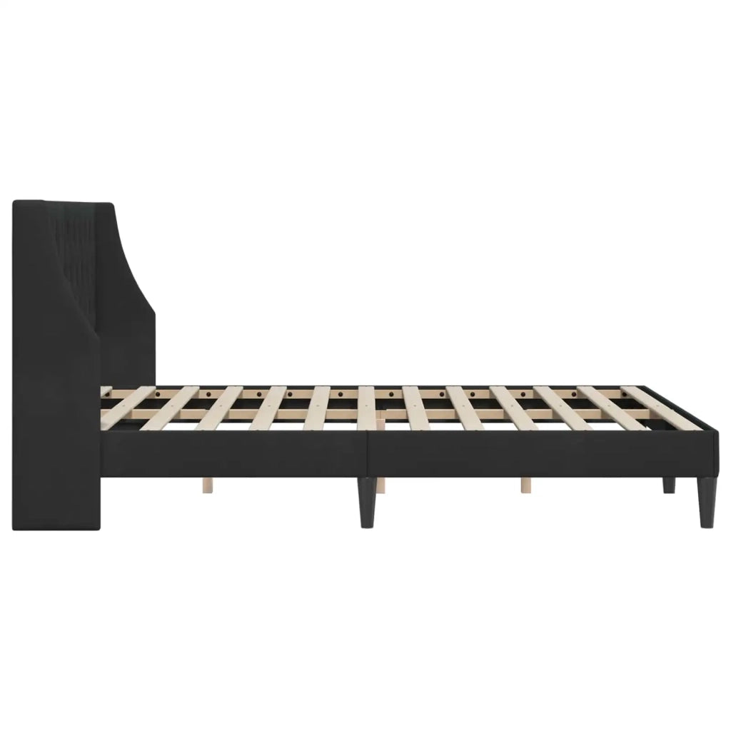 Struttura del letto con testiera Nero 140 x 200 cm Velluto