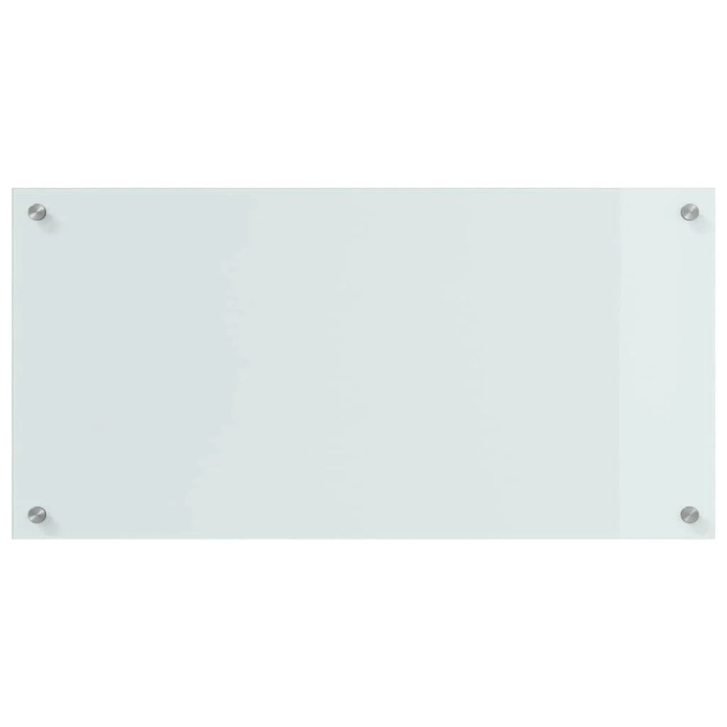 Set di 2 paraschizzi per cucina in vetro temperato 80 x 40 cm resistenti al calore moderni bianchi 02_0056285