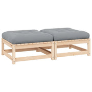 Poggiapiedi da Giardino con Cuscini 2 pz Legno Massello di Pinocod mxl 70737
