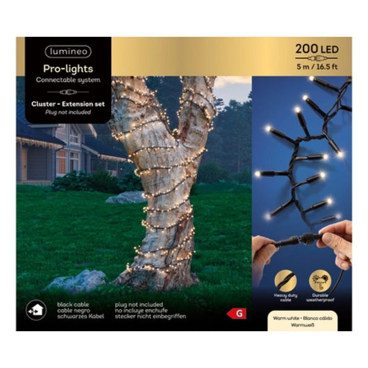 Catena luminosa da esterno 200LED a luce calda