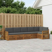 Set divano sezionale con cuscino 5 pcs Naturale e Antracite 3384418