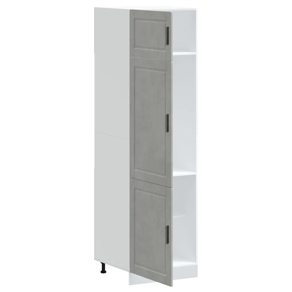 Mobile da cucina moderno 60 x 57 x 207 cm pratico spazio contenitivo piedini regolabili legno composito grigio cemento 02_0050416