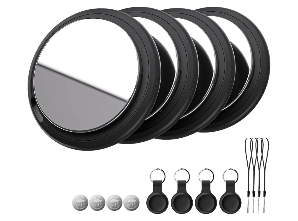 Localizzatore Smart Air Tracker Tag Compatibile Apple solo iOS Batteria di Ricambio Inclusa Adatto per Chiavi Portafoglio Auto Bici Cane Gatto Nero Confezione da 4