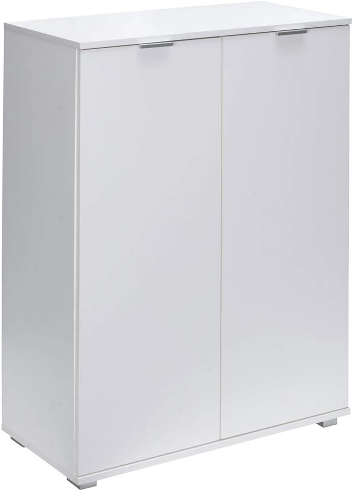 ® Cassettiera Alba 2 Ante con Ripiani 71x74x35cm Comò Armadietto Ufficio Mobiletto Rovere