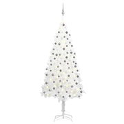 Set Albero Natale Artificiale con LED e Palline Bianco 210 cm  cod mxl 26907