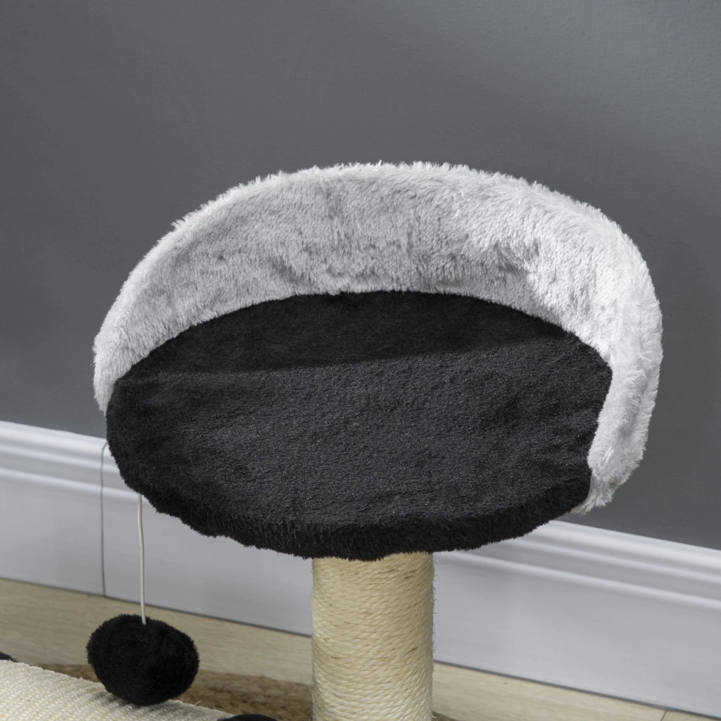 Albero tiragraffi per gatti con palla e piattaforma rialzata ¨C zephmum ¨C 46 cm nero