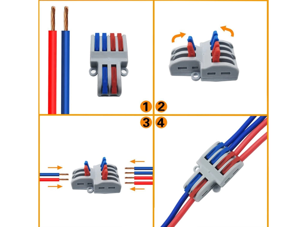 Connettori Elettrici Rapid 10 Pezzi SPL-42 10 Pezzi SPL-62 Morsetti Elettrici con Viti di Montaggio