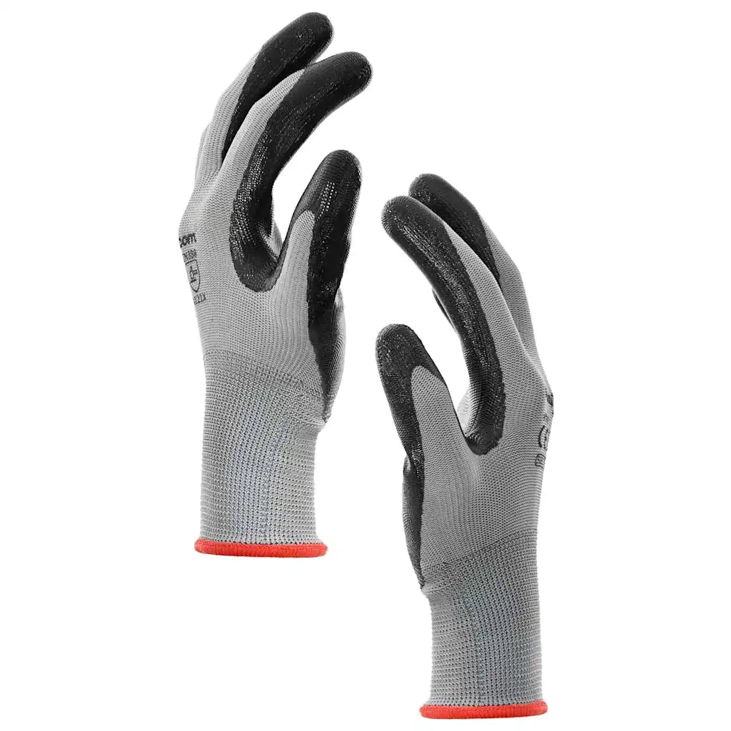Guanti da Lavoro 12 pz Grigio e Nero 7 / S Poliestere CFW6131350