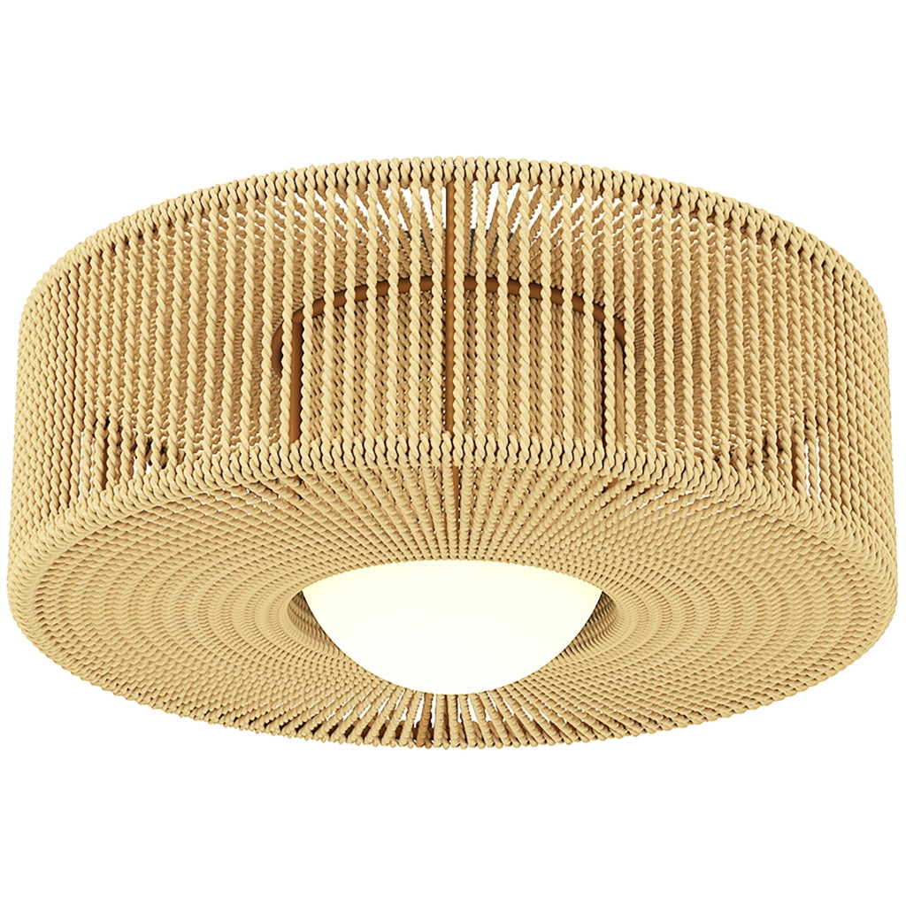 Lampada a Soffitto LED 20W 3000K con Paralume in Lino ¨C zephmum ¨C Marrone