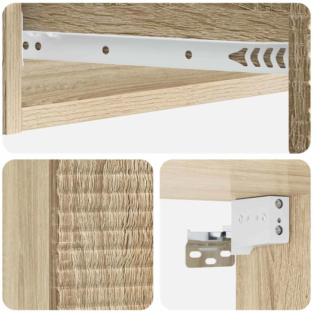 Tavolino da Parete Laterale Rovere Sonoma 87,5 x 34,5 x 17 cm