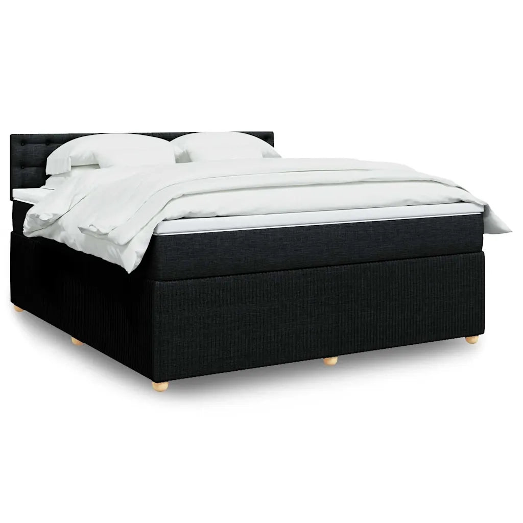 Giroletto a Molle con Materasso Nero 180x200 cm in Tessuto