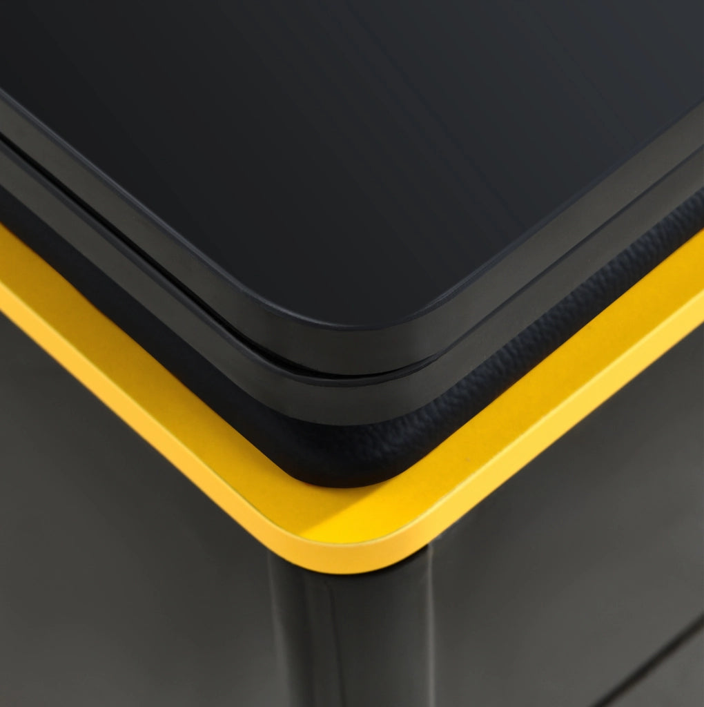 Tavolino da caffè multifunzionale sollevabile e pieghevole 100 x 50 x 43 cm; nero e giallo