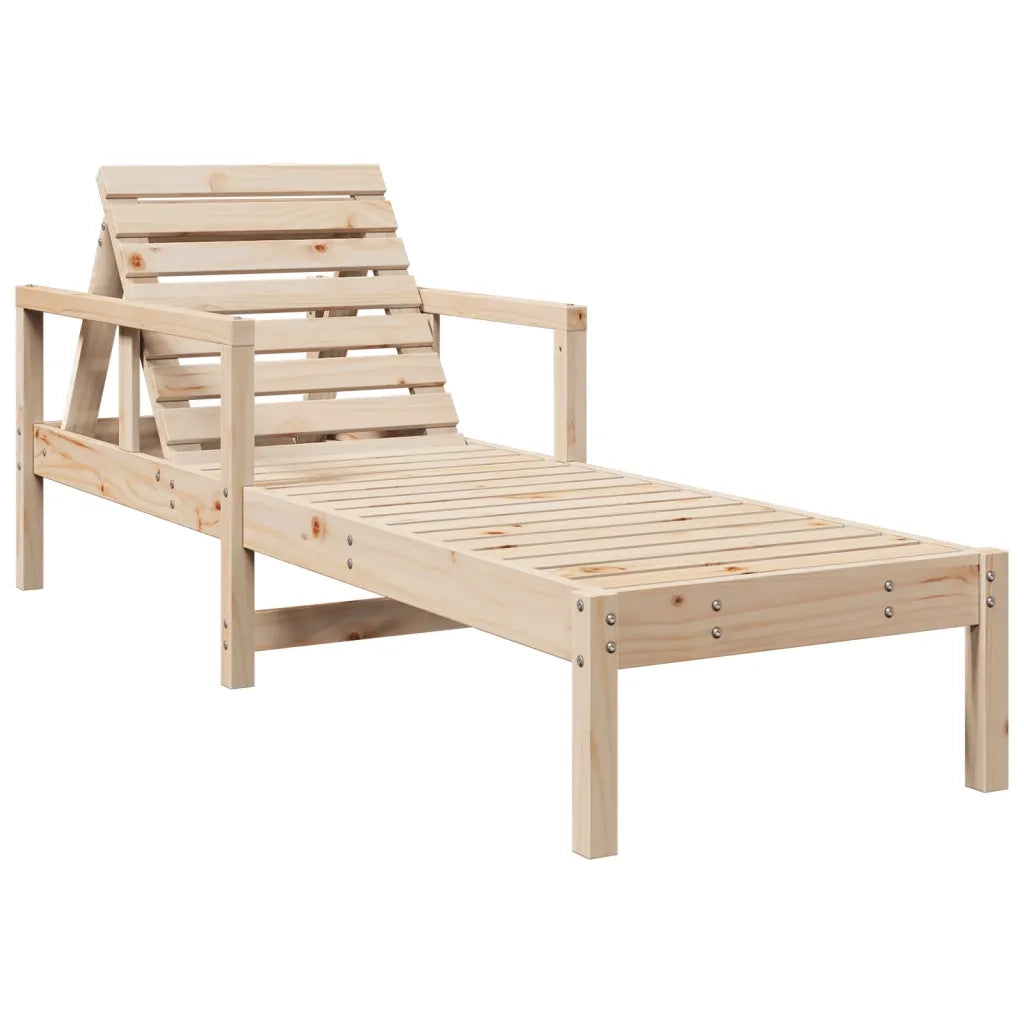 Lettino Prendisole | Sdraio da giardino | Lettino da sole 199,5x62x55 cm in Legno Massello di Pino