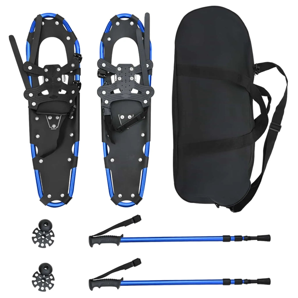 Racchette da neve 3 in 1 con bastoni da trekking Blu e Nero CFW2393881