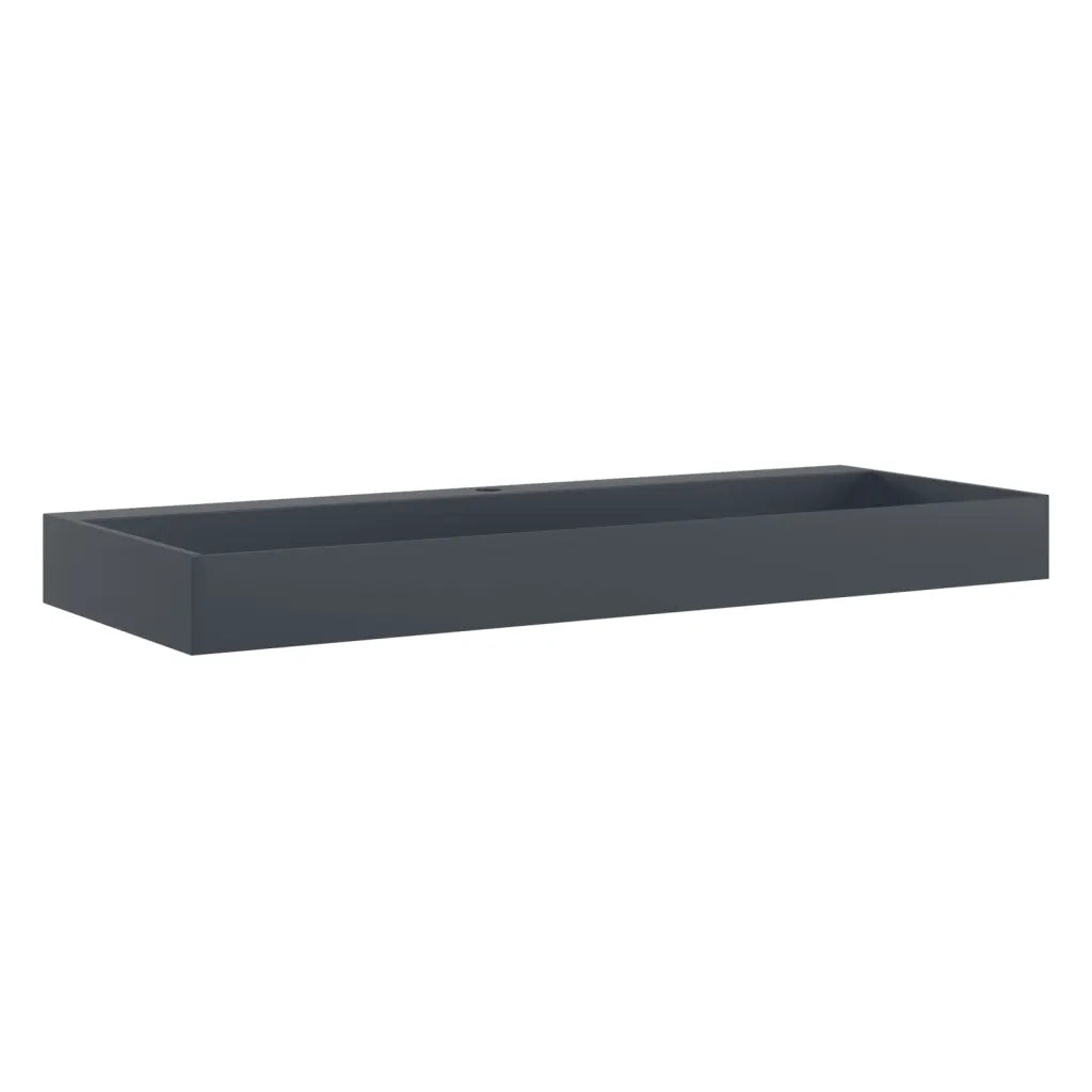 Lavandino 120x46x11 cm Blocco in Marmo/Minerale Antracite CFW9775268