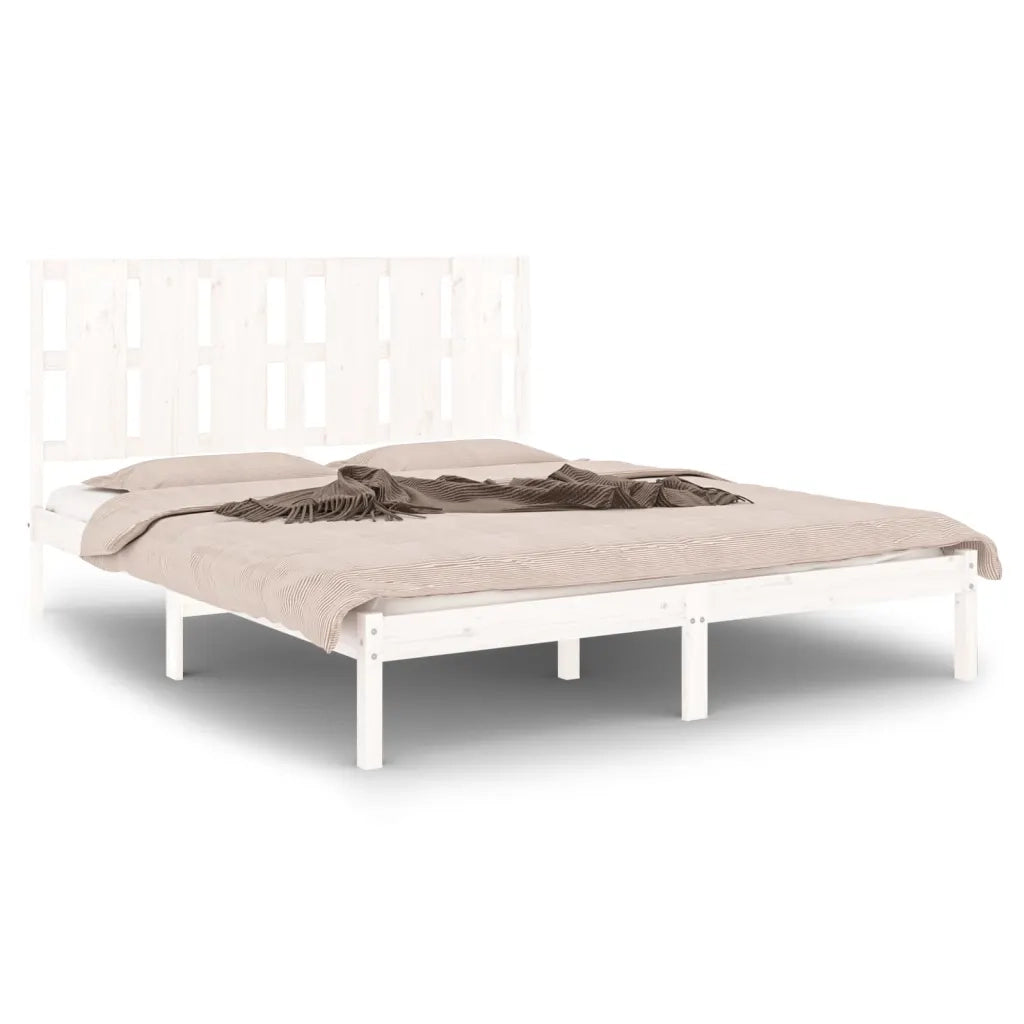 Giroletto-Struttura Letto Bianco in Legno Massello di Pino 160x200 cm 752558