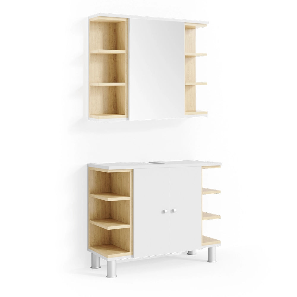 Vicco Set mobili bagno Bianco 2 parti