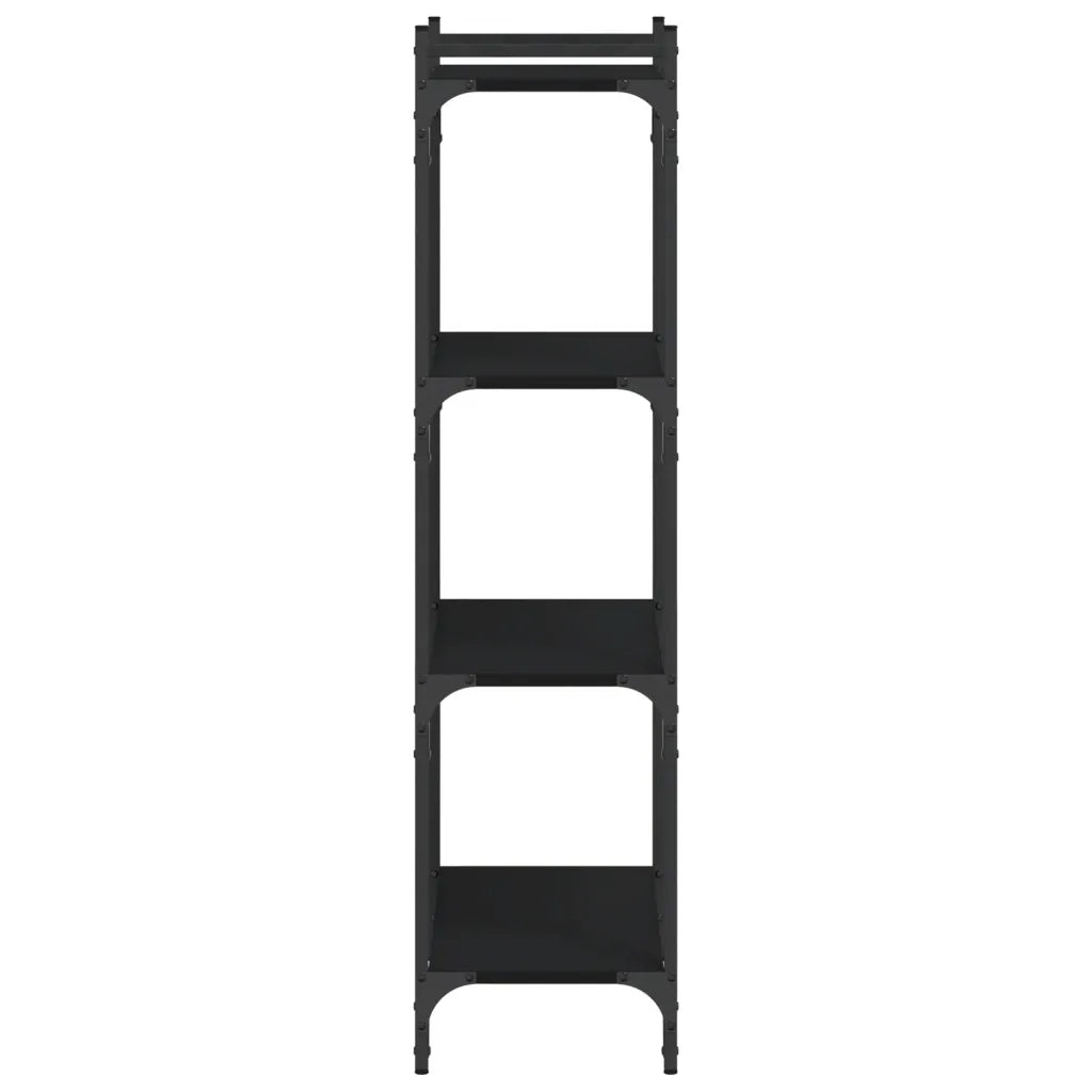 Libreria a 4 Ripiani Nera 60x30x120 cm in Legno Multistrato 837652